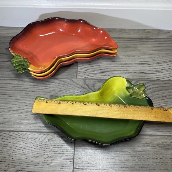 4 Clay Art La Mesa Jalapeño Chili Pepper Salsa Bowls Chip/Dip Serving Dish, Four - Picture 9 of 12